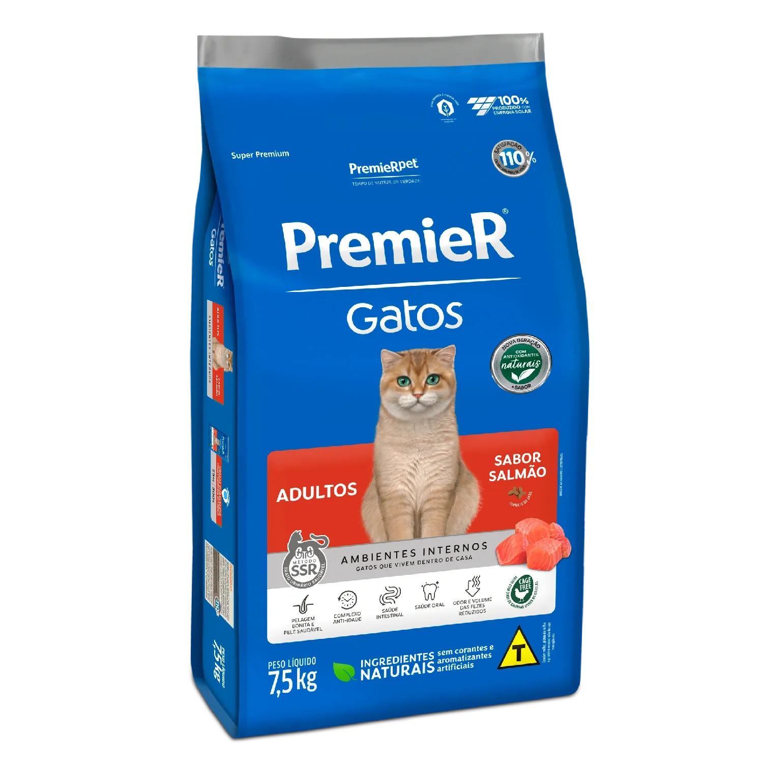 Ração Premier Ambientes Internos Gatos Adultos Salmão